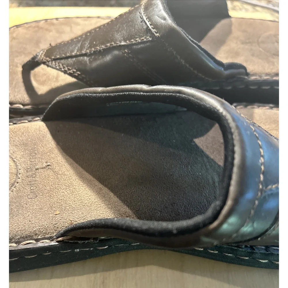 CROFT &‎ BARROW Brown Stitched Thong Sandals Men's 12 Comfort Core Technology